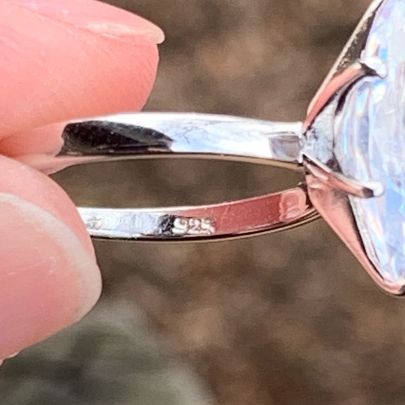 STERLING SILVER 3 CARAT MARQUIS RING - Picture 8 of 8